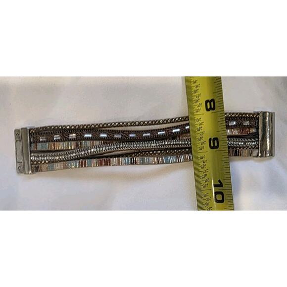 7 Inch Multi-strand Beaded Magnetic Bracelet Southwestern Western Boho - Picture 5 of 7